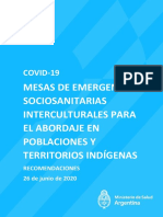 Covid19 Mesas Emergencia Sociosanitarias Interculturales Abordaje Poblaciones Indigenas