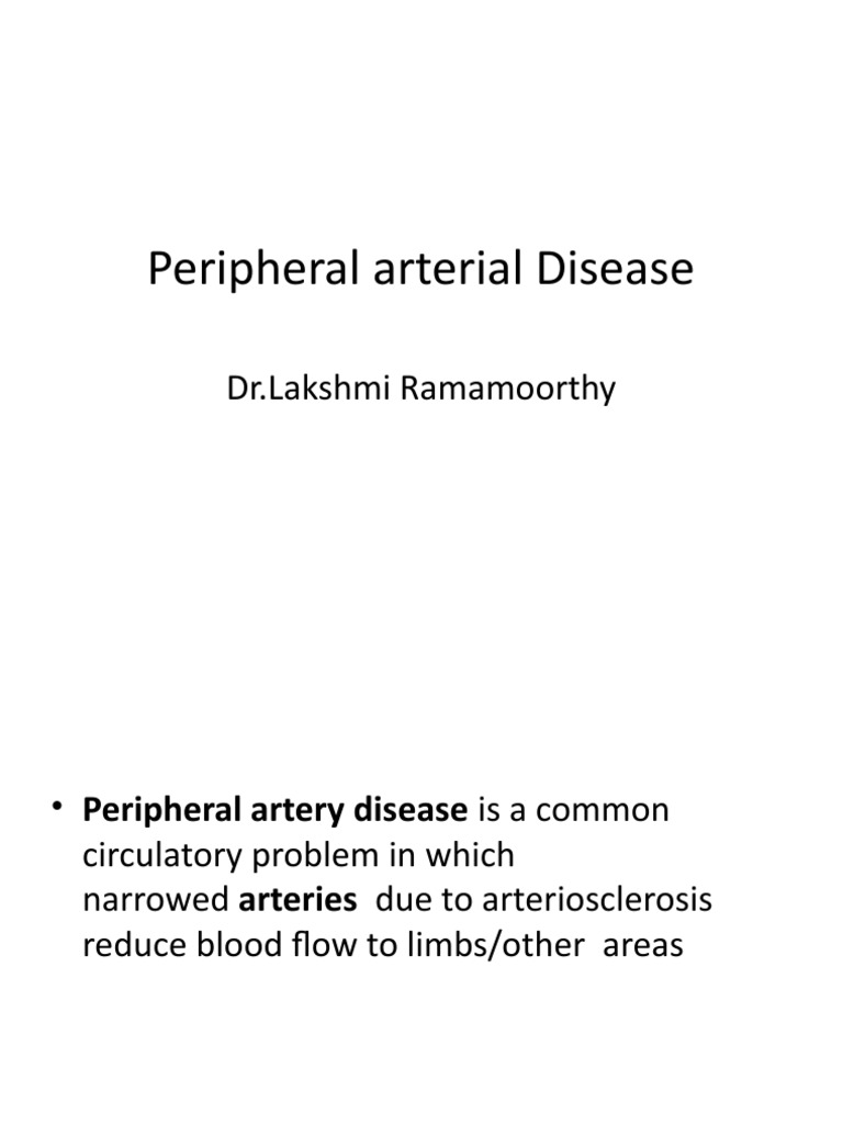 Peripheral Arterial Disease Notes | PDF | Angiography | Ischemia