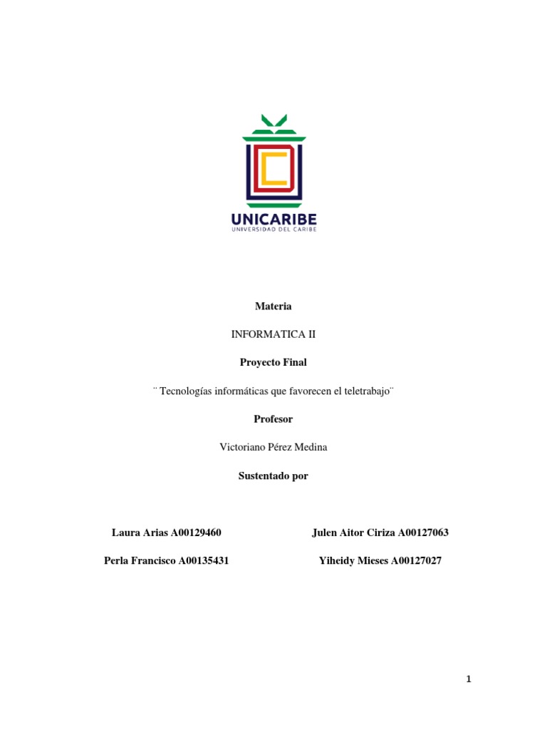 Trabajo Final - Informatica II | PDF | Teletrabajo | Software de la ...