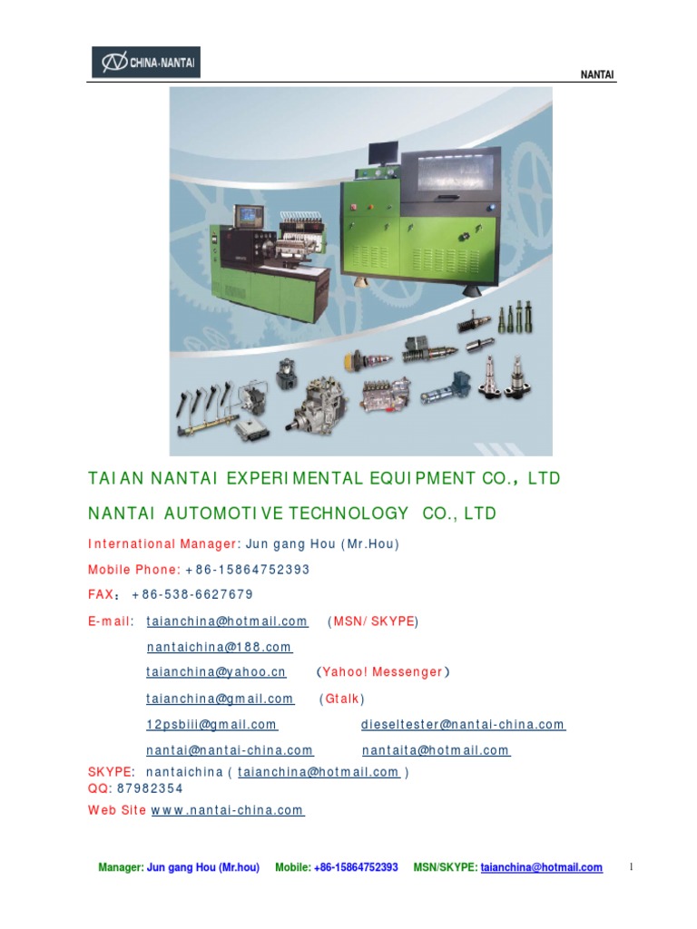 Taian Nantai Experimental Equipment Co. LTD Nantai Automotive ...