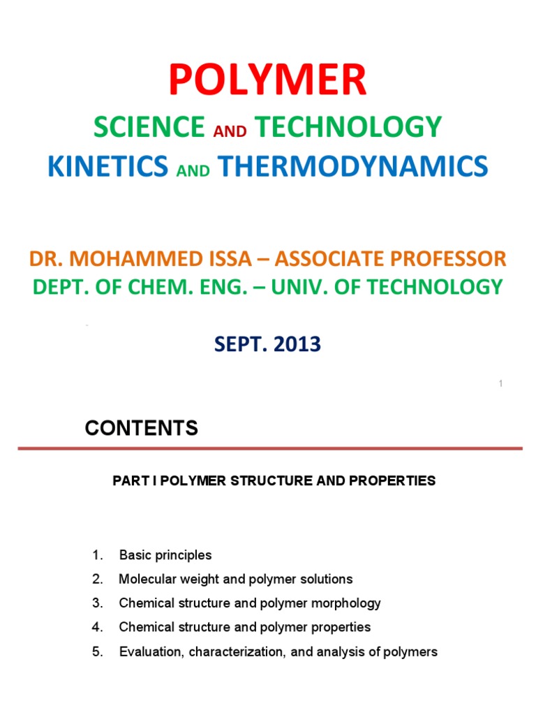 Principles of Polymer Chemistry | PDF | Polymerization | Polymers