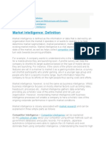 Market Intelligence Definition Types