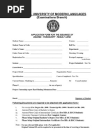 APPLICATION FORM FOR THE ISSUANCE OF Degree NUML