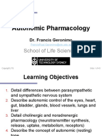 Autonomic Pharmacology: School of Life Sciences