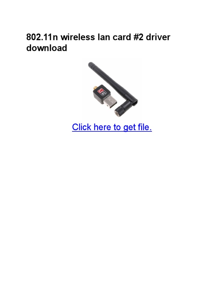 802.11n Wireless LAN Card Driver Download | PDF | Wi Fi | Ieee 802.11