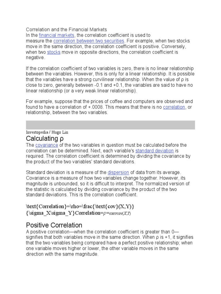 Understanding Correlation in Financial Markets | PDF | Correlation And ...
