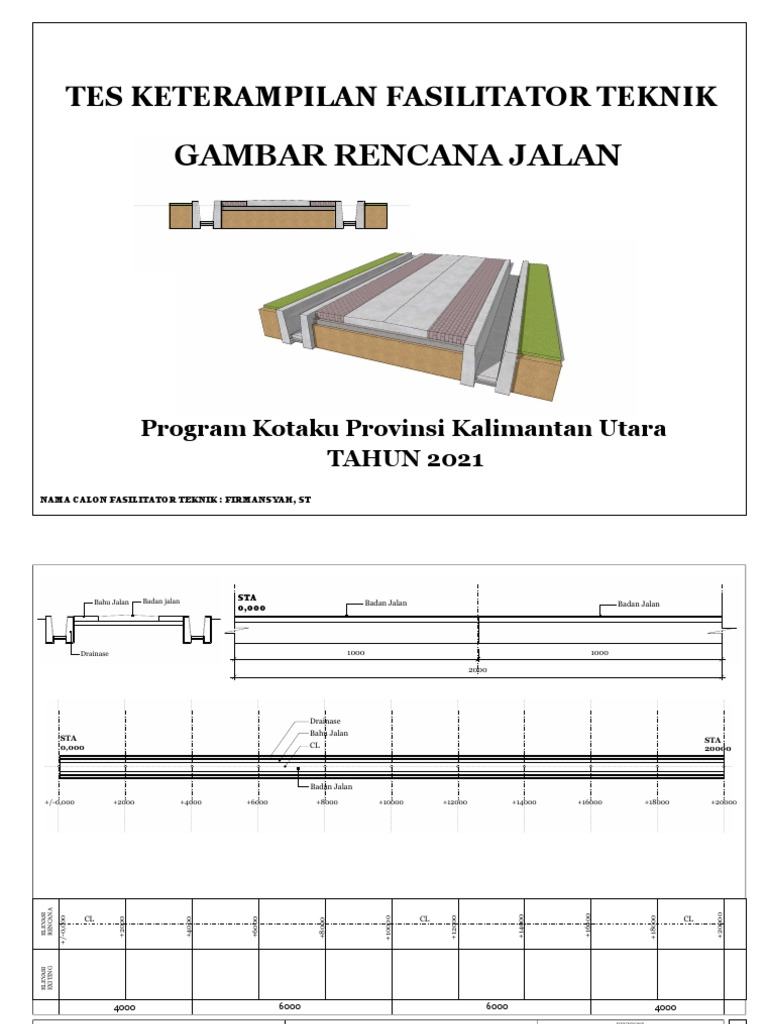 Rencana Gambar Jalan Beton 2021 | PDF