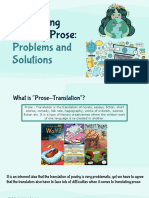 Translating Literary Prose:: Problems and Solutions