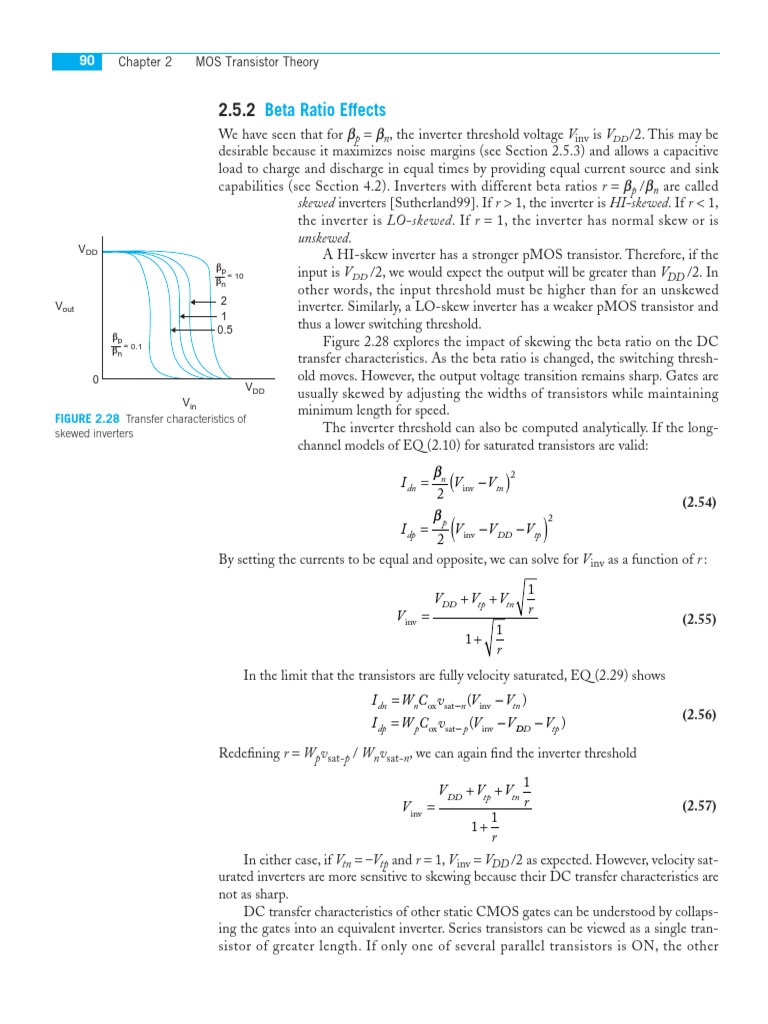 Beta Ratio Effects: Skewed Inverters (Sutherland99) - If R Unskewed ...