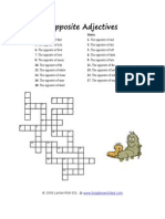 Easy Adjectives Crossword