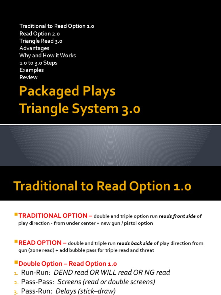 Triangle Read Football Playbook | PDF | American Football | Sport Variants