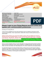 Please Login To Your Flying Returns Account Online and Update Your Communication Preferences