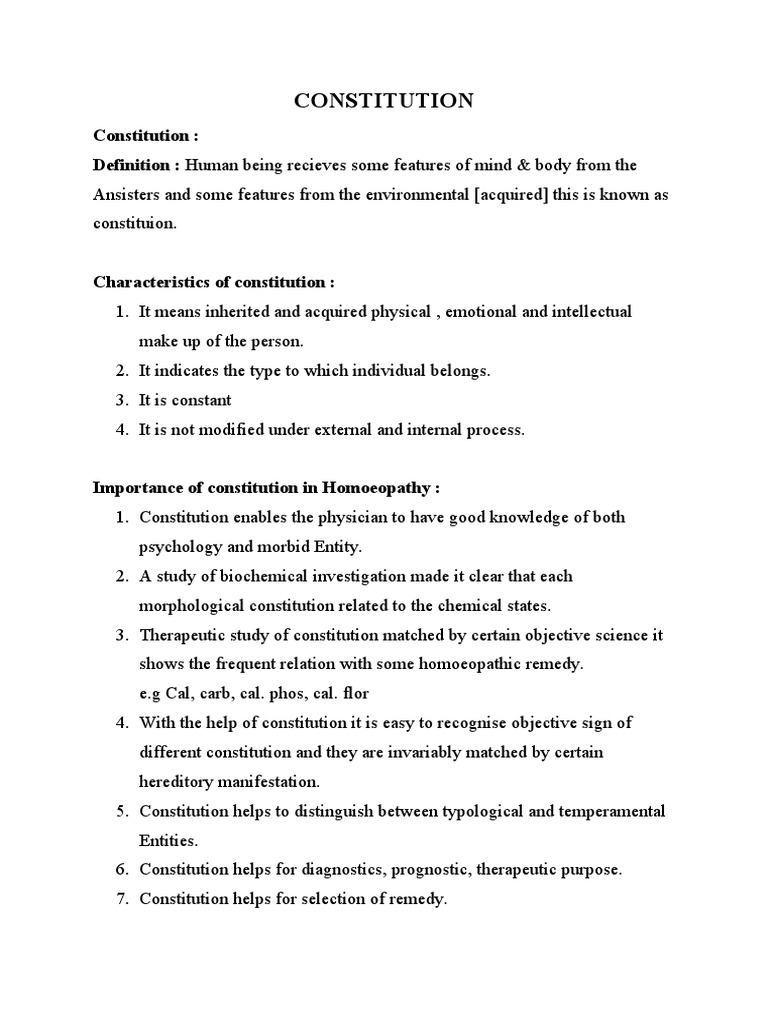 Understanding Human Constitution in Homeopathy | PDF | Hand | Nature