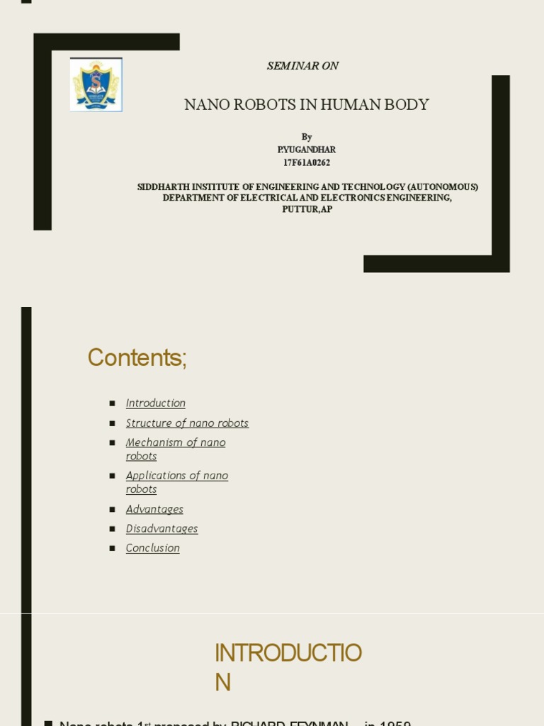 Nanorobots in Human Body. | PDF