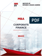 MBA608 - Corporate Finance CHD Univ