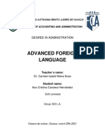 Advanced Foreign Language: Degree in Administration
