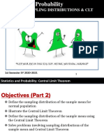 Sampling, Sampling Distributions & CLT (PART 2) : 1st Semester SY 2020-2021