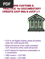 4.5 Uniform Customs & Practice For Documentary CREDITS (UCP 600) & eUCP v.1