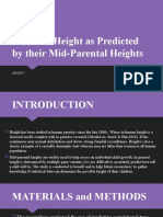 Children Height As Predicted by Their Mid-Parental Heights