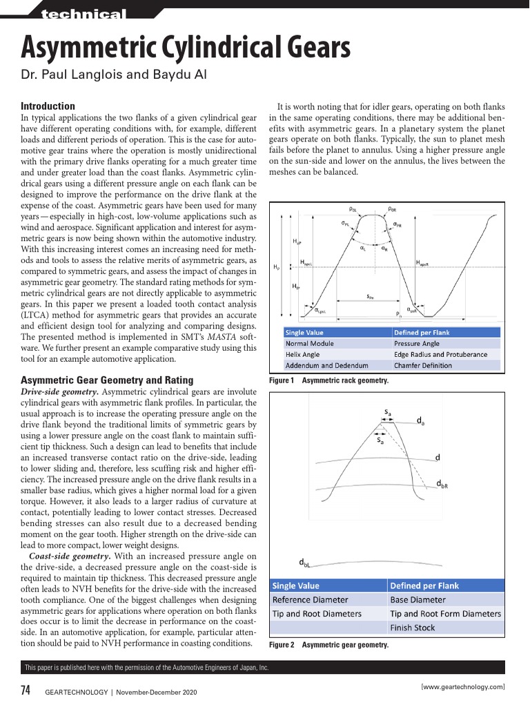 Asymmetric Gear Design and Analysis | PDF | Gear | Stress (Mechanics)