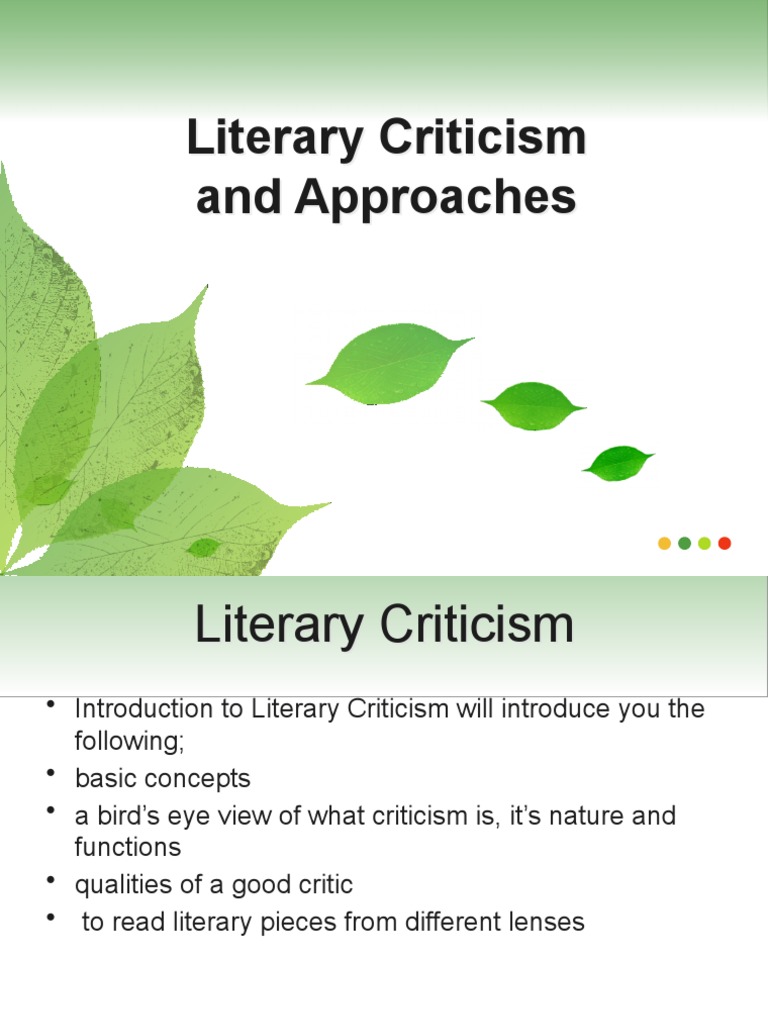 Overview of Literary Criticism Approaches | PDF | Literary Criticism ...