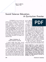 Social Science Education: A Curriculum Frontier