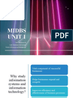 Midbs Unit 1: Prof. Shrikumar M Lean Operations and Systems School of Business and Management