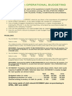 Exercise On Operational Budgeting