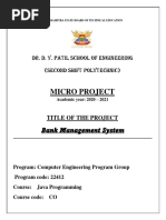 Micro Project: Bank Management System