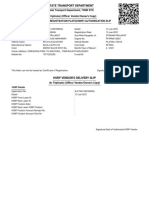 State Transport Department, TONK DTO (In Triplicate) (O Ce/ Vendor/Owner's Copy) High Security Registration Plate (HSRP) Authorization Slip