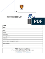 Mentoring Booklet: DEPARTMENT OF