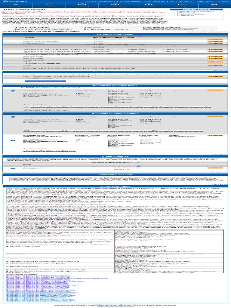 Experian Sample Report | PDF
