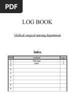 Log Book: Medical Surgical Nursing Department