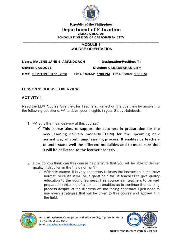 LDM Course Orientation for Teachers | PDF | Learning | Teachers