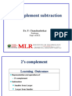 2's Complement Subtraction: Dr. P. Chandrashekar