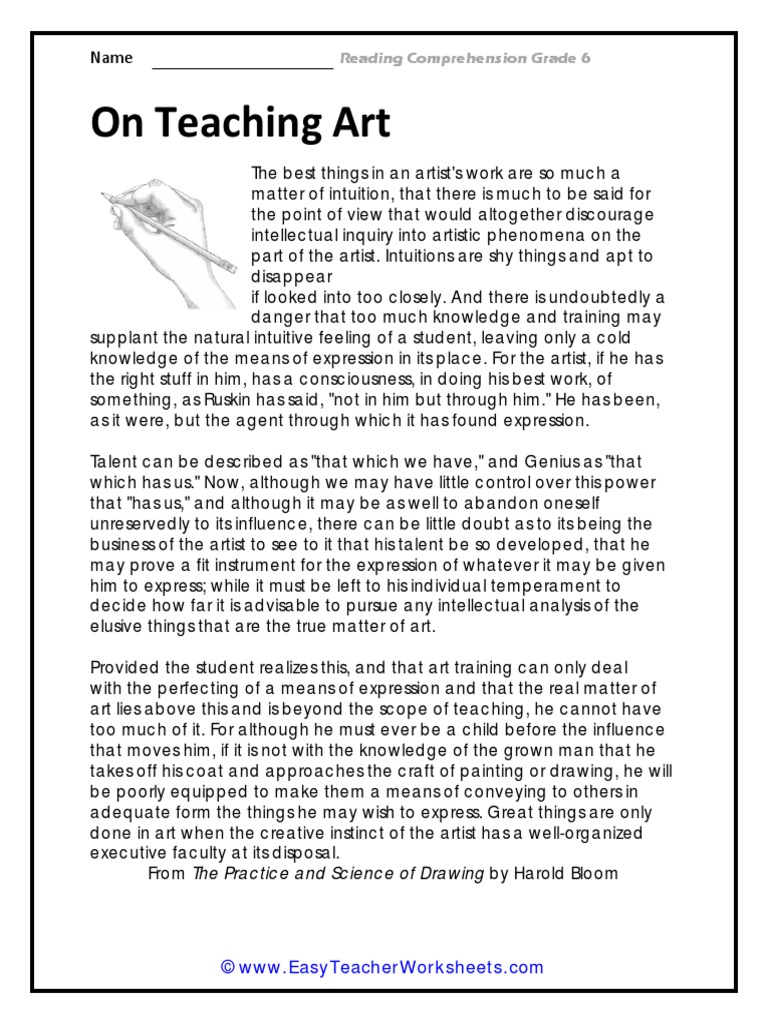 on-teaching-art-reading-comprehension-grade-6-pdf