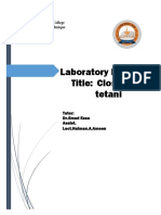 Laboratory No. 13 Title: Clostridium Tetani: Al-Kitab University College Medical Analysis Technique