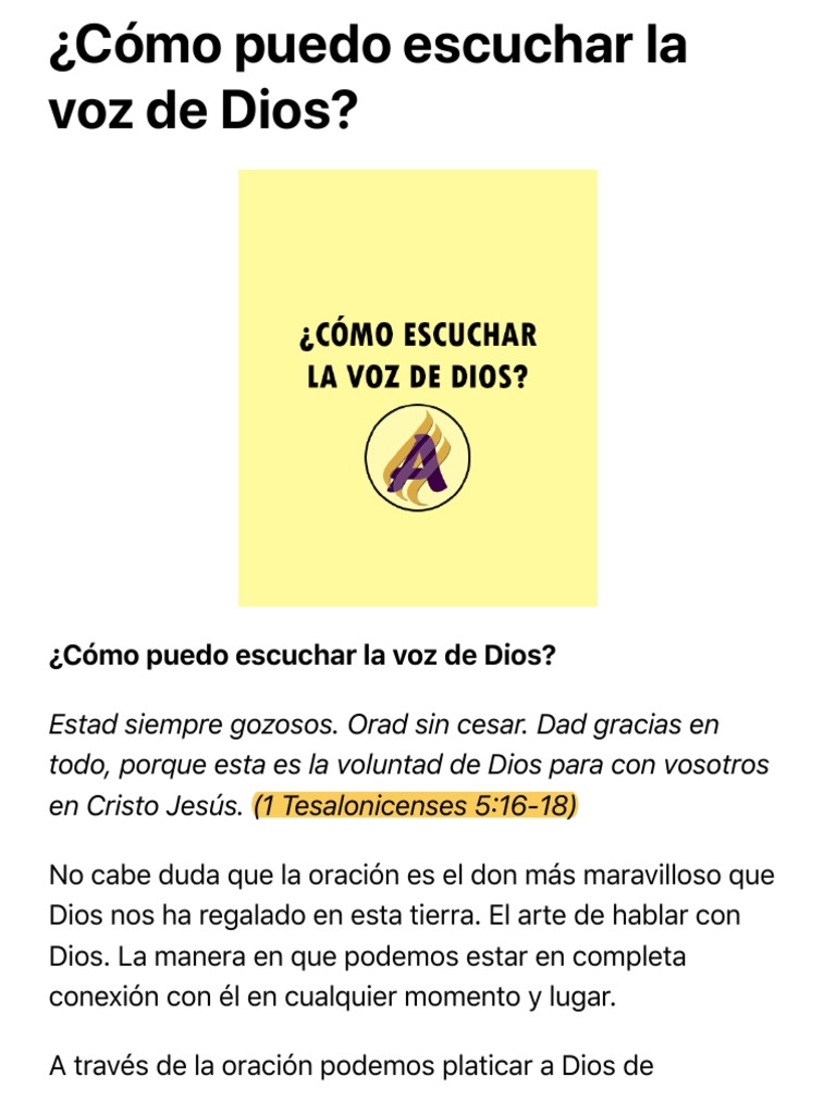 Cómo Escuchar la Voz de Dios | PDF | Elijah | Libros de reyes