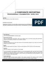 Advanced Corporate Reporting: Professional 2 Examination - April 2019