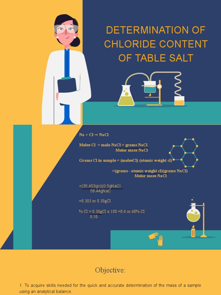 Chloride Content in Table Salt Analysis | PDF | Chloride | Sodium Chloride