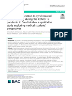 The Sudden Transition To Synchronized Online Learning During The COVID-19 Pandemic in Saudi Arabia: A Qualitative Study Exploring Medical Students ' Perspectives