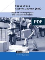 Preventing Musculoskeletal Injury (MSI) : A Guide For Employers and Joint Committees