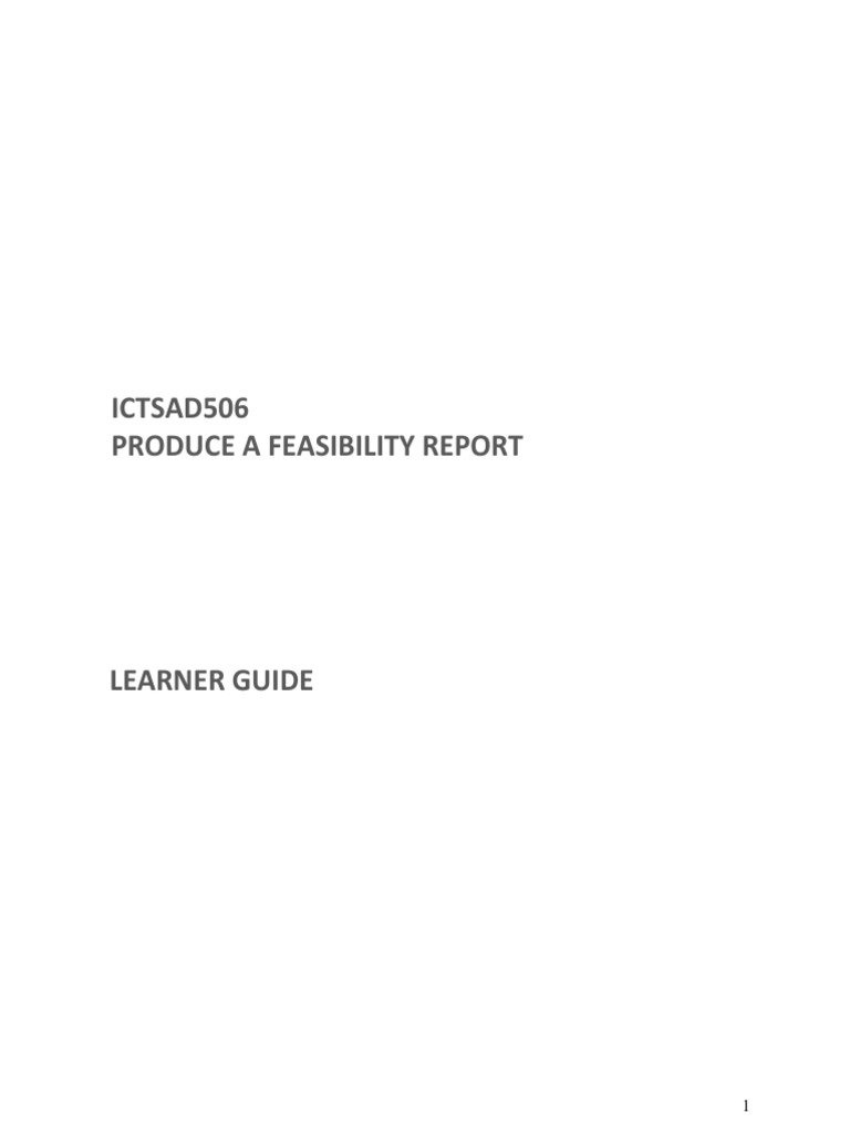 ICTSAD506 Student Learner Guide | PDF | Feasibility Study | Swot Analysis