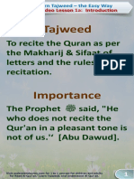 Tajweed: To Recite The Quran As Per The Makharij & Sifaat of Letters and The Rules of Recitation