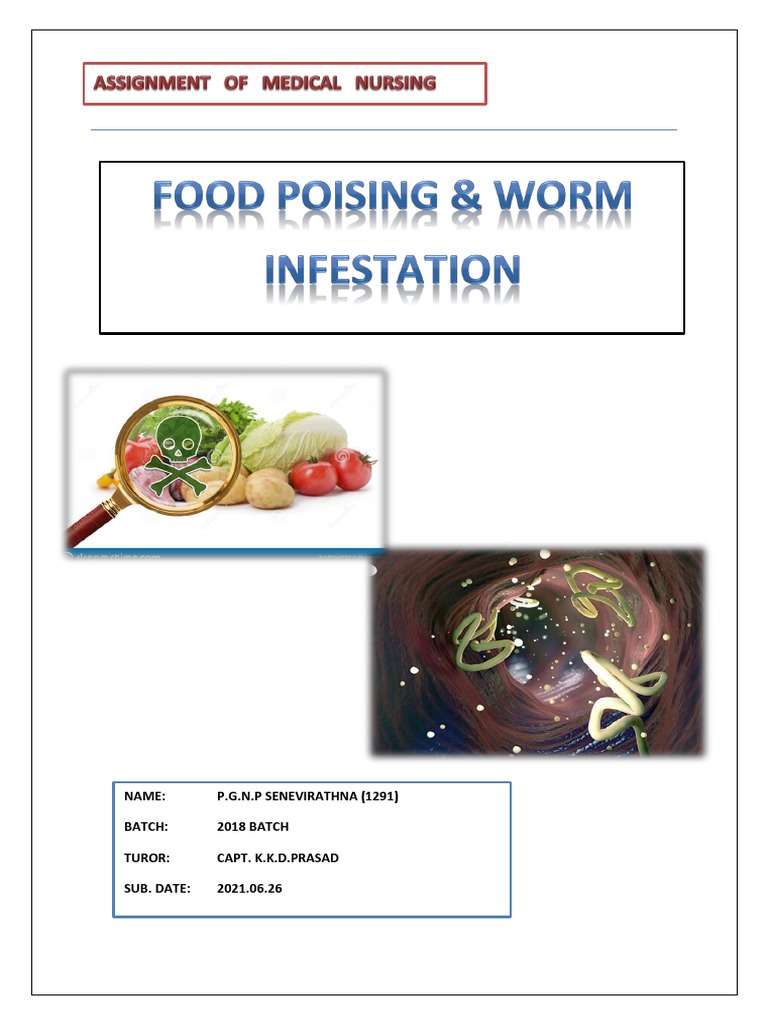 Food Poisoning & Worm Infestation PDF Foodborne Illness Diarrhea