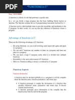 FUNCTIONS in C