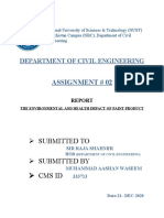 Assignment # 02: Department of Civil Engineering