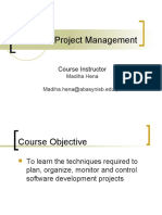 Software Project Management: Course Instructor