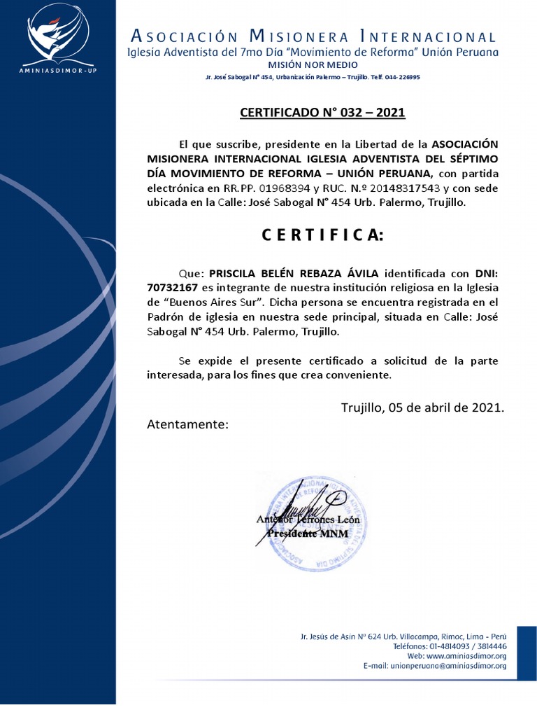 Certificado Priscila | PDF