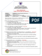 Department of Education: Test Questions Grade 10 English (Quarter 3)